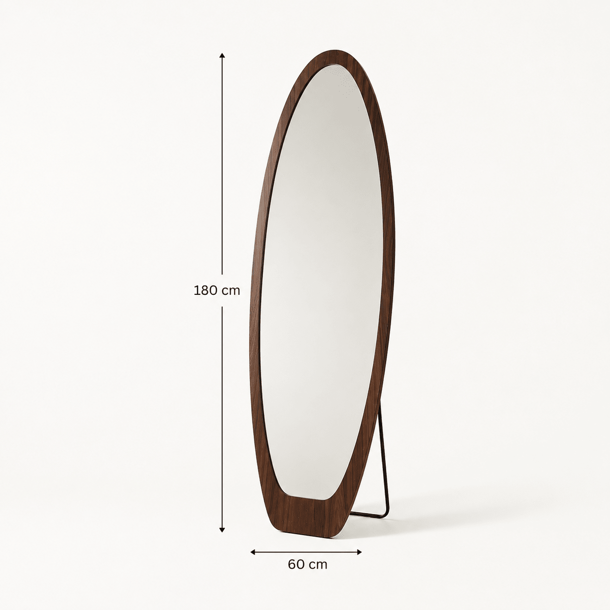 Organic Walnut Finish Full - Length Floor Mirror – 180×60 cm - SHAGHAF HOME