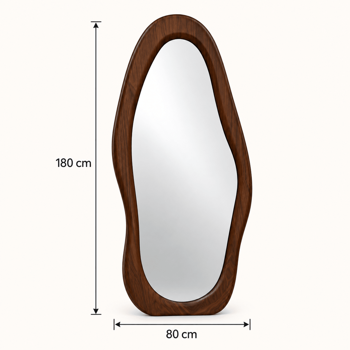 Organic Walnut Wood Full-Length Floor Mirror 180×80 cm - SHAGHAF HOME