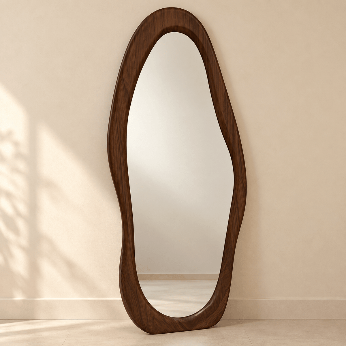 Organic Walnut Wood Full-Length Floor Mirror 180×80 cm - SHAGHAF HOME