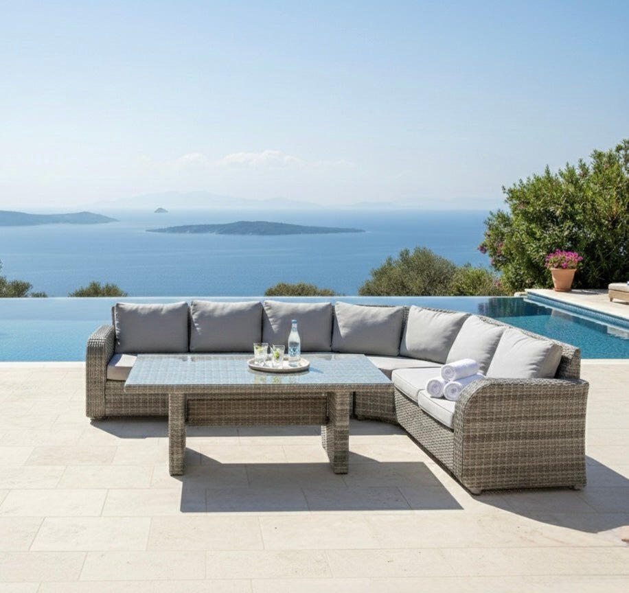 Outdoor L - Shape Sofa Set – 7 Seater with Table - SHAGHAF HOME