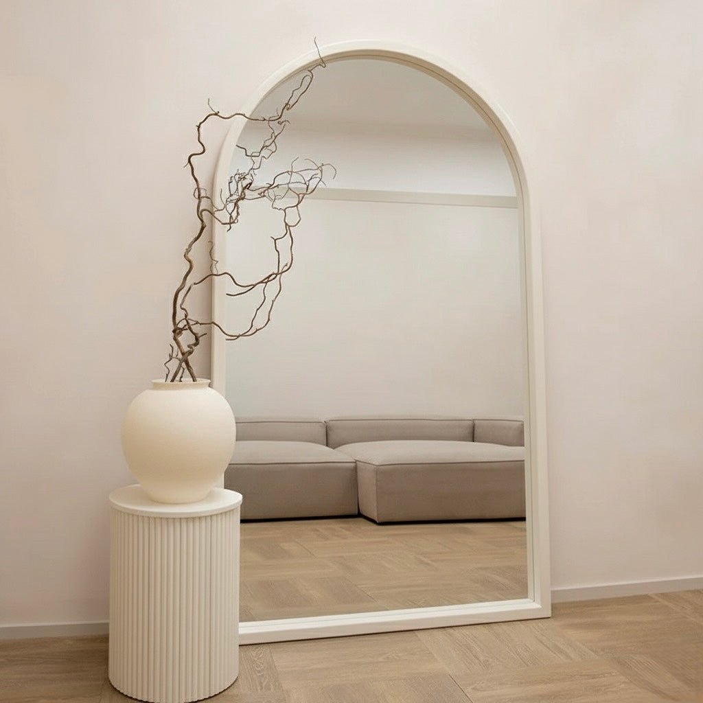 Oversized arch white frame Mirror (190x110 CM) - SHAGHAF HOME