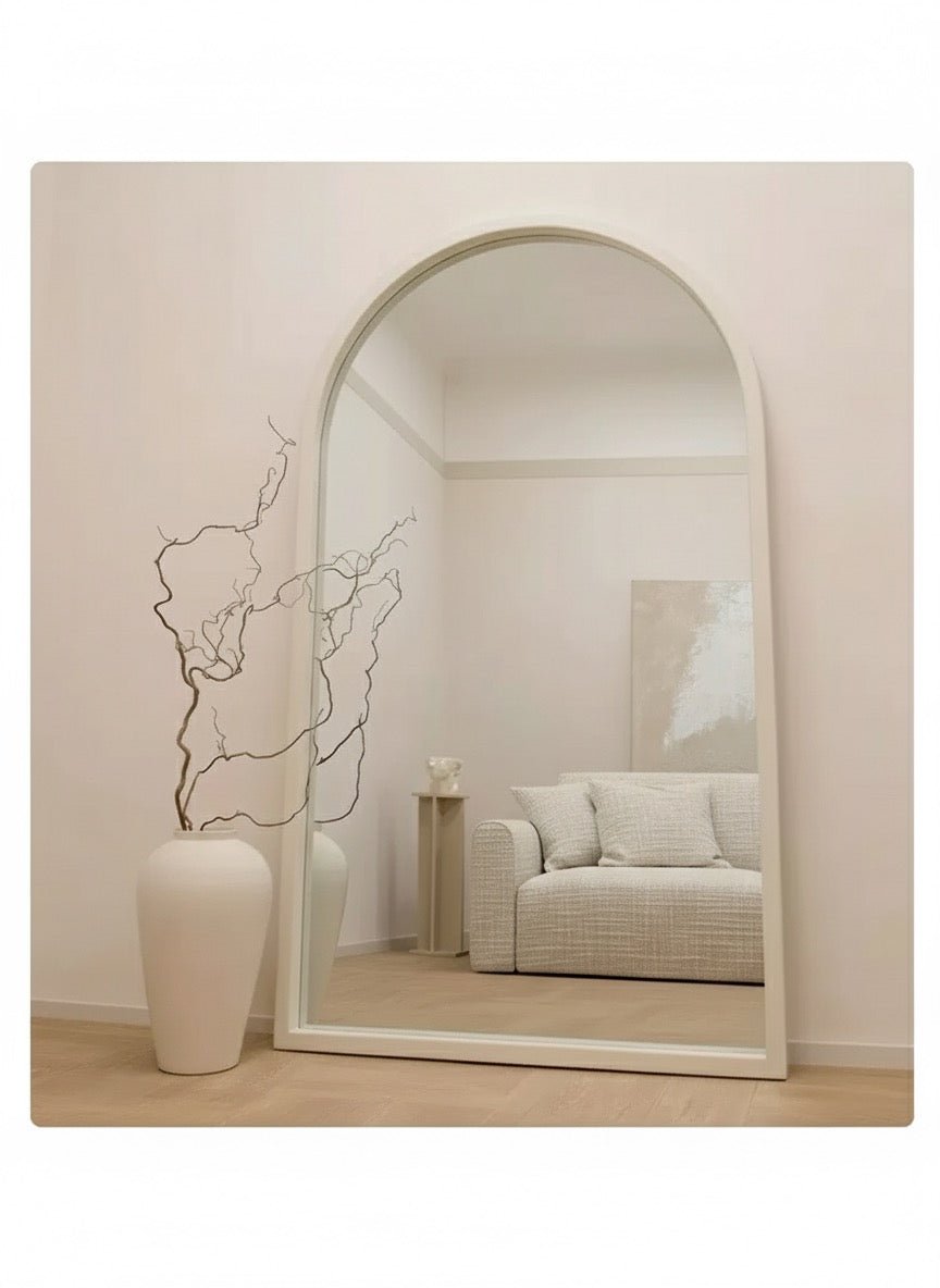 Oversized arch white frame Mirror (190x110 CM) - SHAGHAF HOME