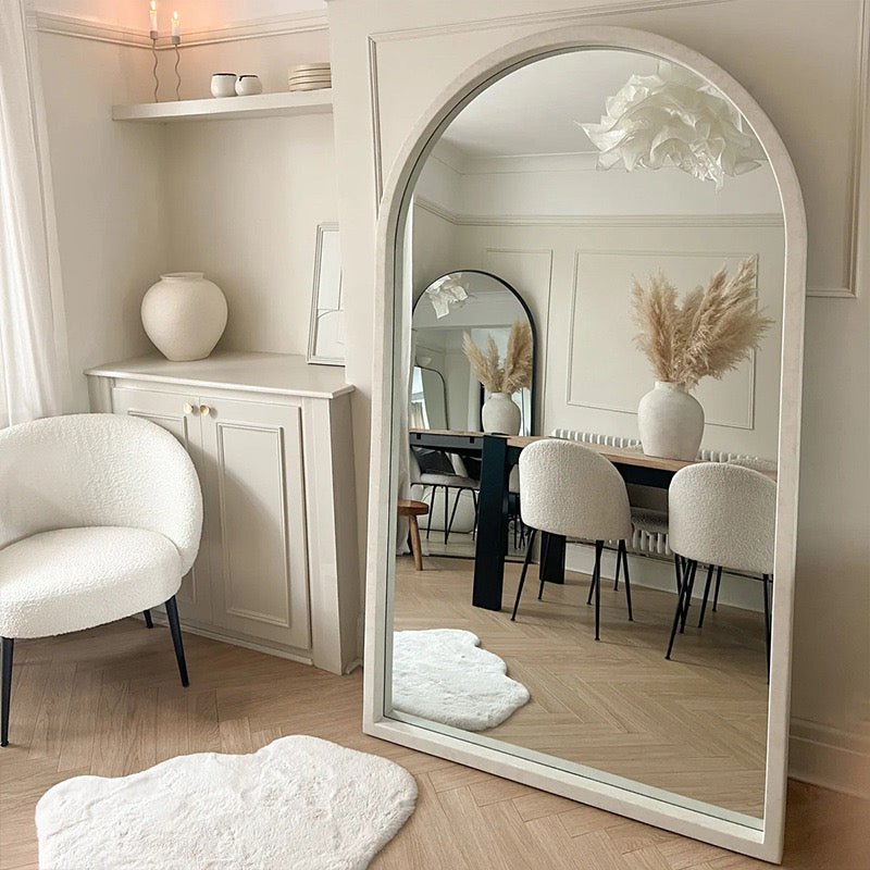 Oversized arch white frame Mirror (190x110 CM) - SHAGHAF HOME