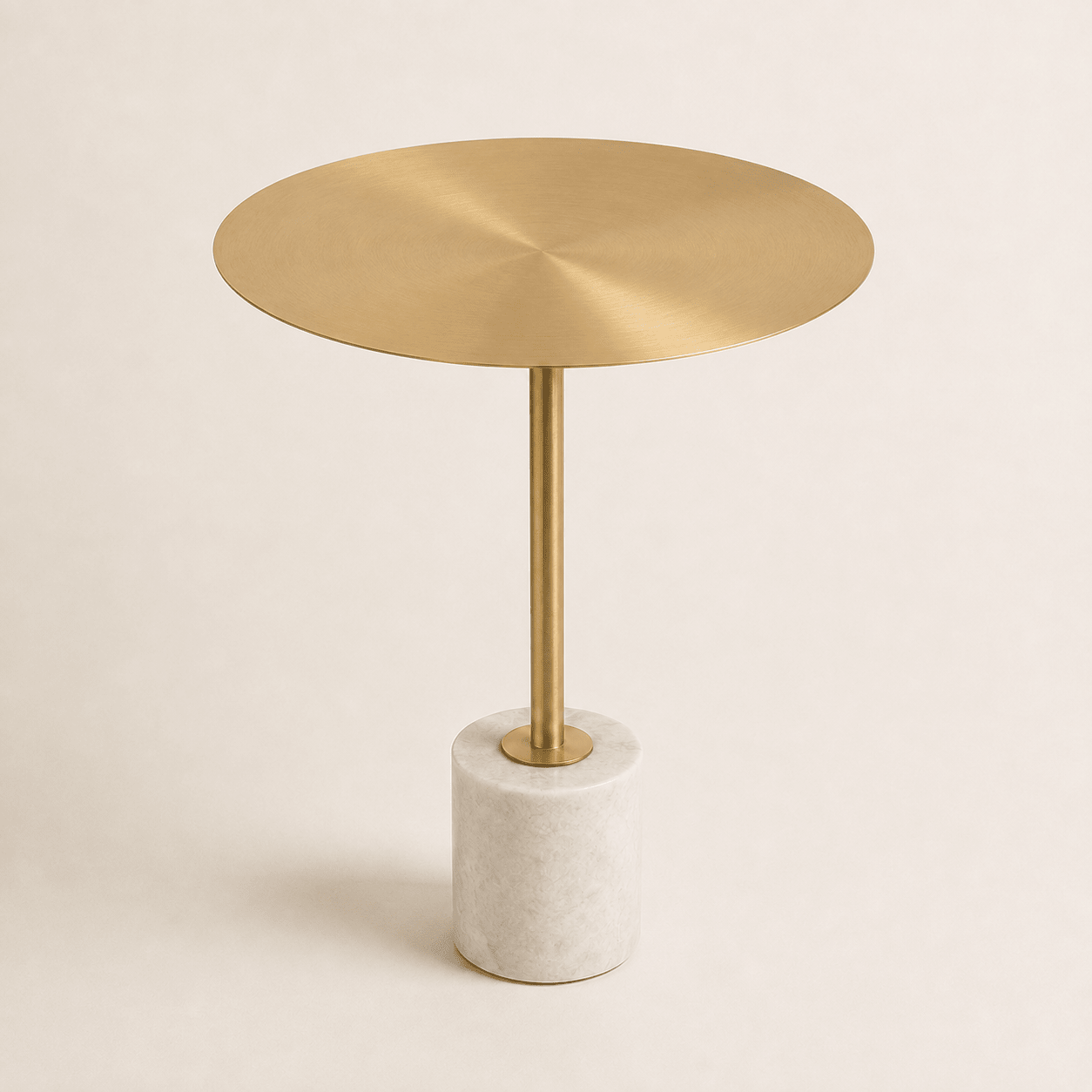 perlies Brushed Gold & White Marble Side Table - SHAGHAF HOME