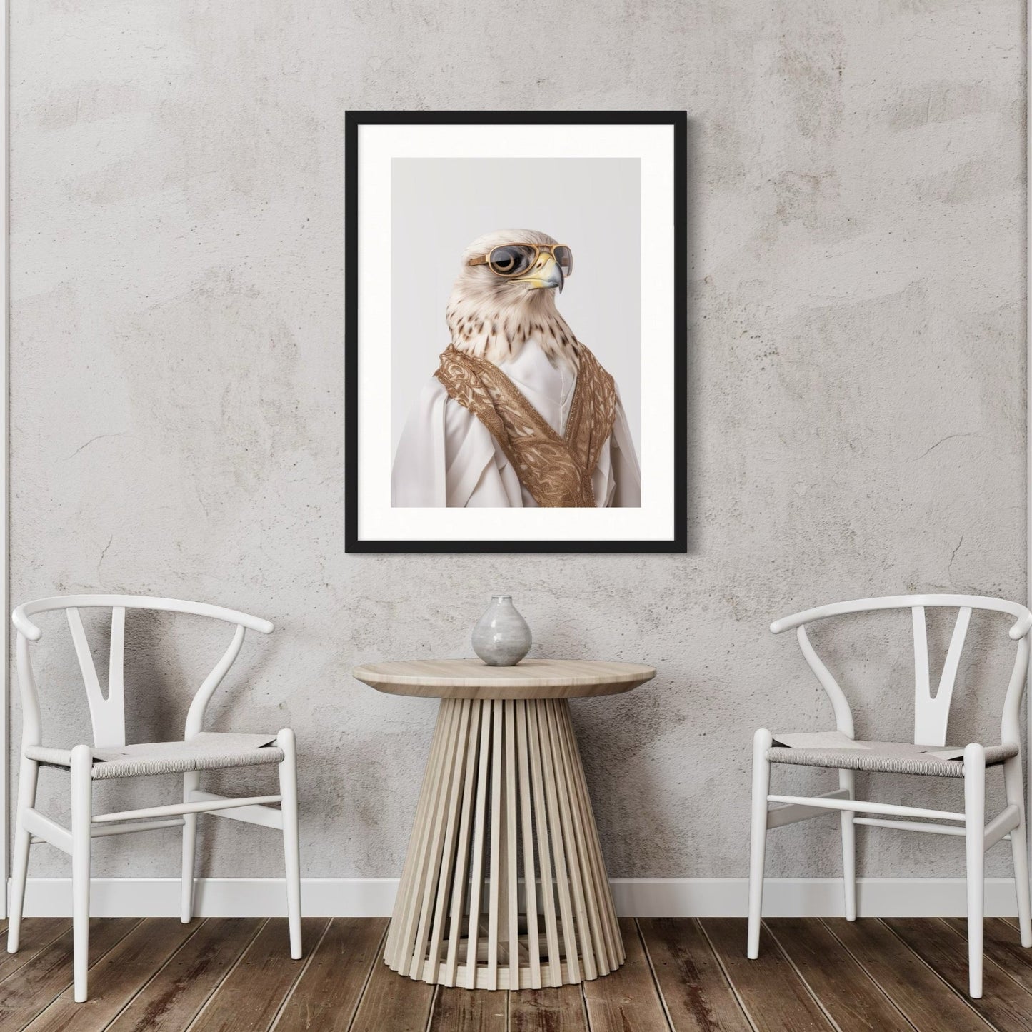 Regal Falcon in Traditional Elegance – Custom Framed Wall Art - SHAGHAF HOME