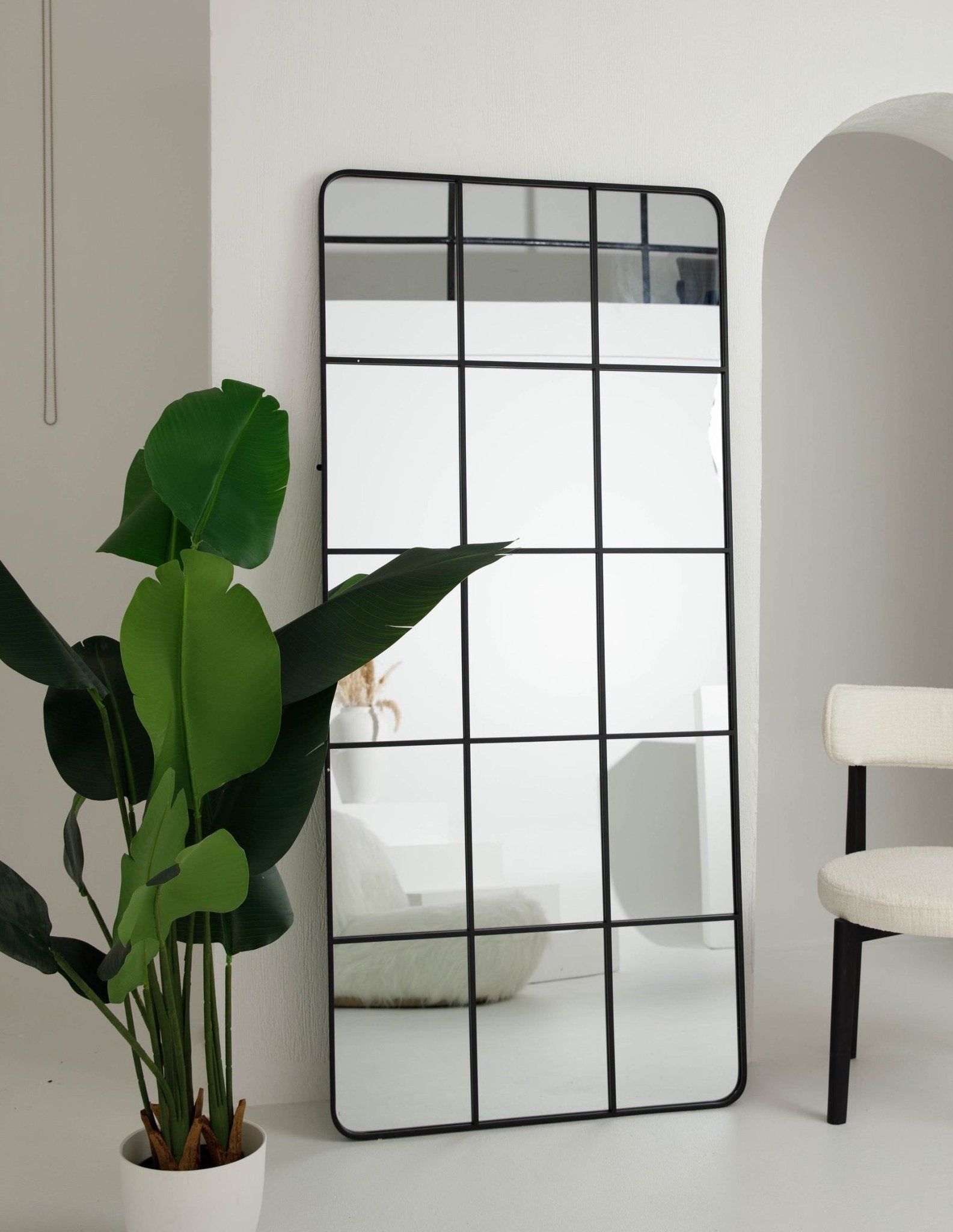 Rounded corners full length window Mirror - SHAGHAF HOME