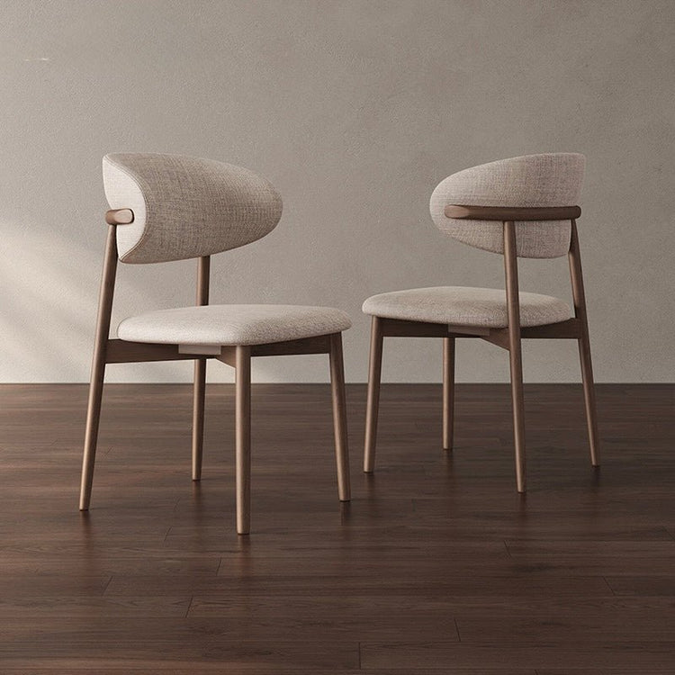 Scandinavian Dining Chair – Beige Linen Upholstery - SHAGHAF HOME