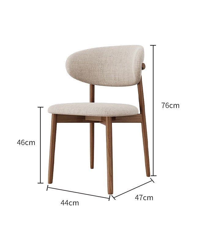 Scandinavian Dining Chair – Beige Linen Upholstery - SHAGHAF HOME