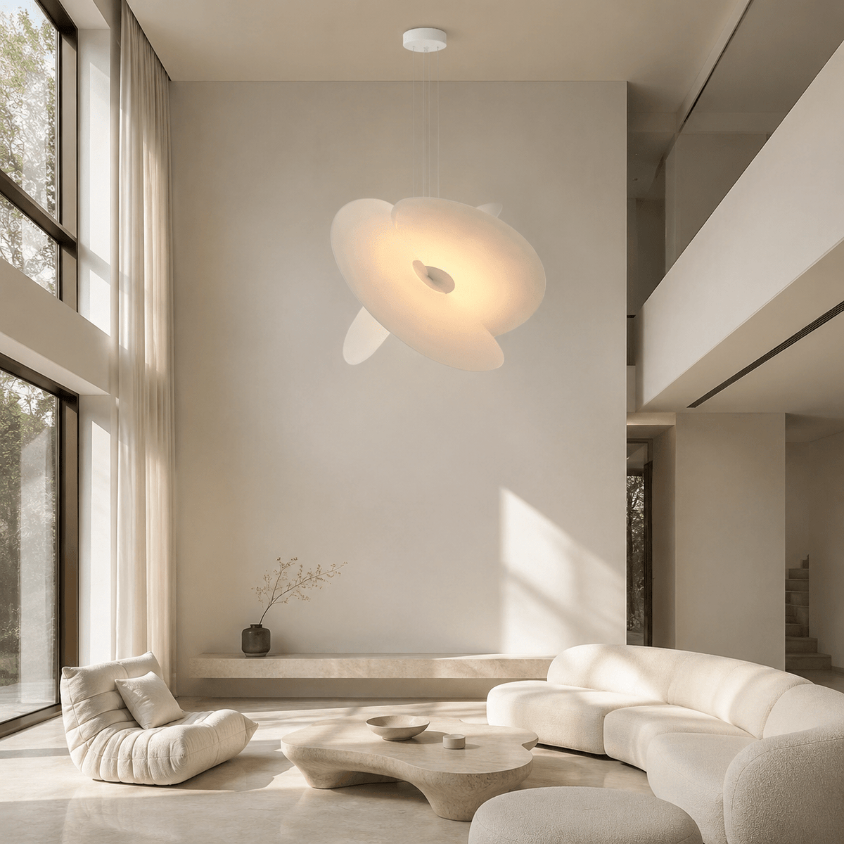 Sculptural Silk Fabric Pendant Light – 60 cm & 80 cm - SHAGHAF HOME