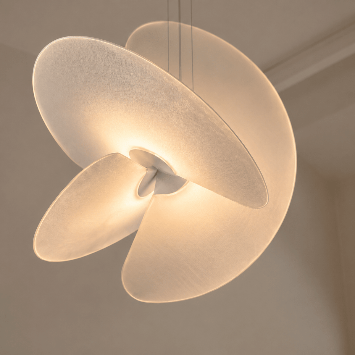 Sculptural Silk Fabric Pendant Light – 60 cm & 80 cm - SHAGHAF HOME