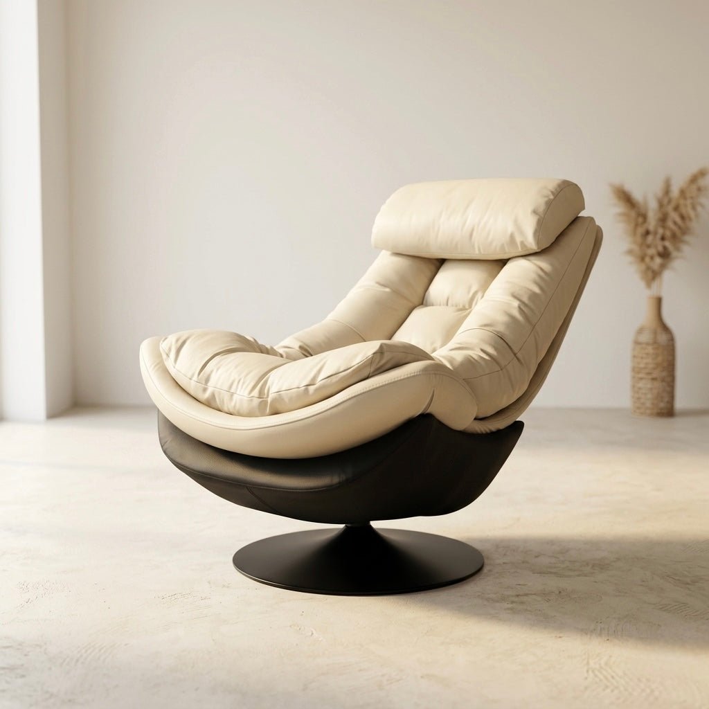 Sereno Swivel Lounge Chair (leather fabric) - SHAGHAF HOME
