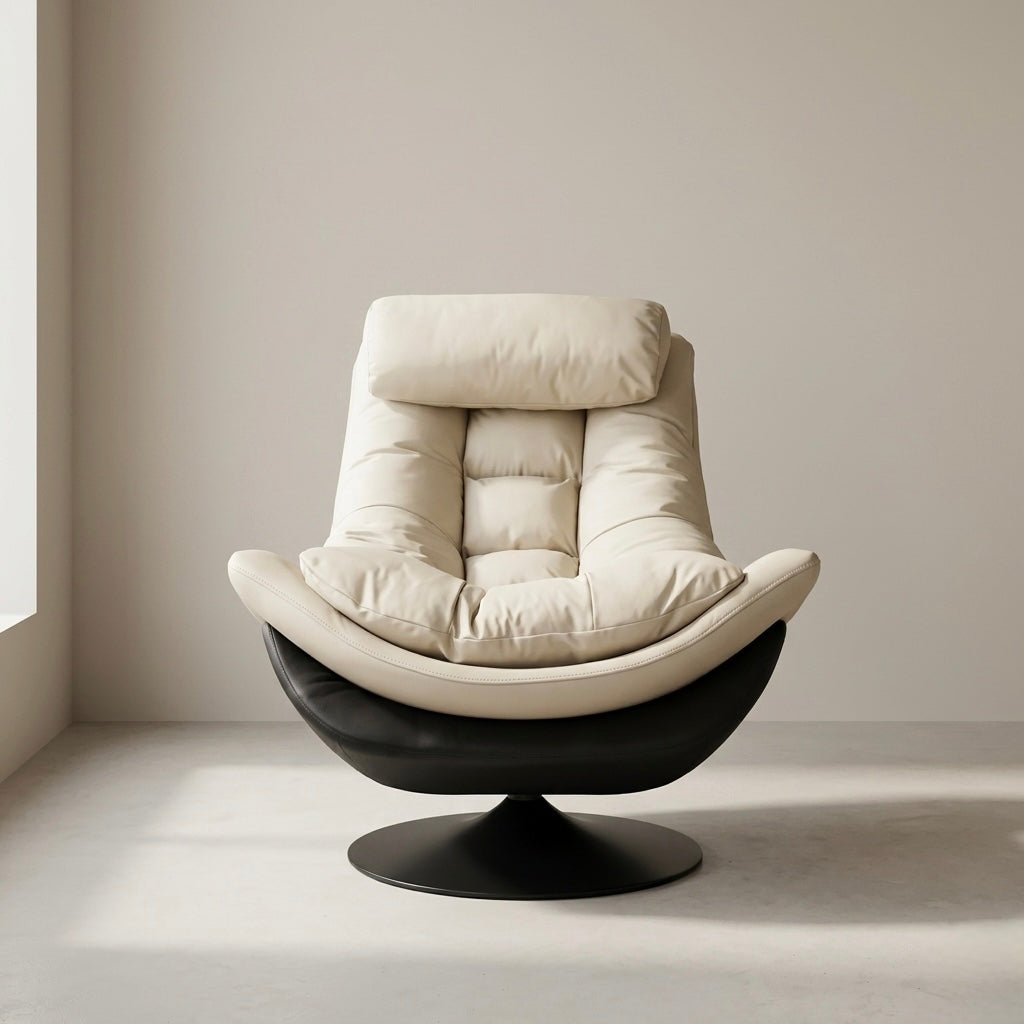 Sereno Swivel Lounge Chair (leather fabric) - SHAGHAF HOME