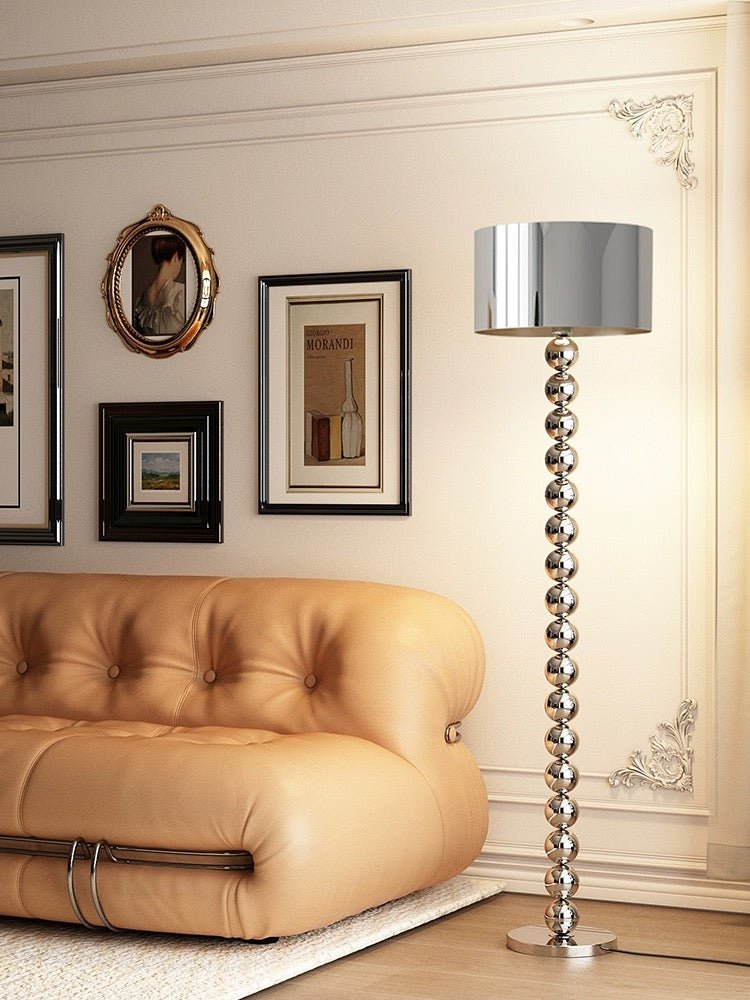 Shine and style silver beaded floor lamp - SHAGHAF HOME
