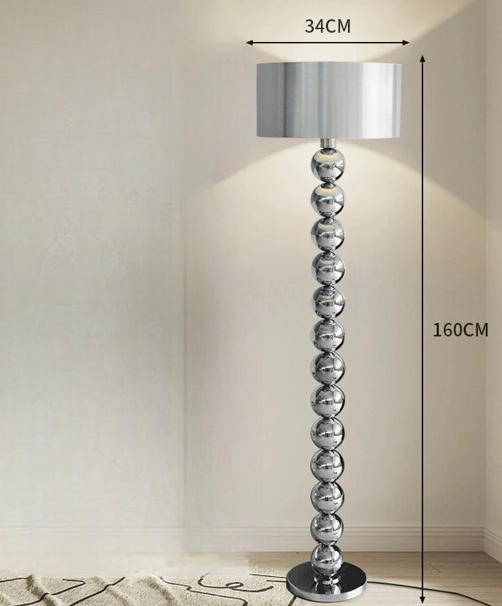 Shine and style silver beaded floor lamp - SHAGHAF HOME