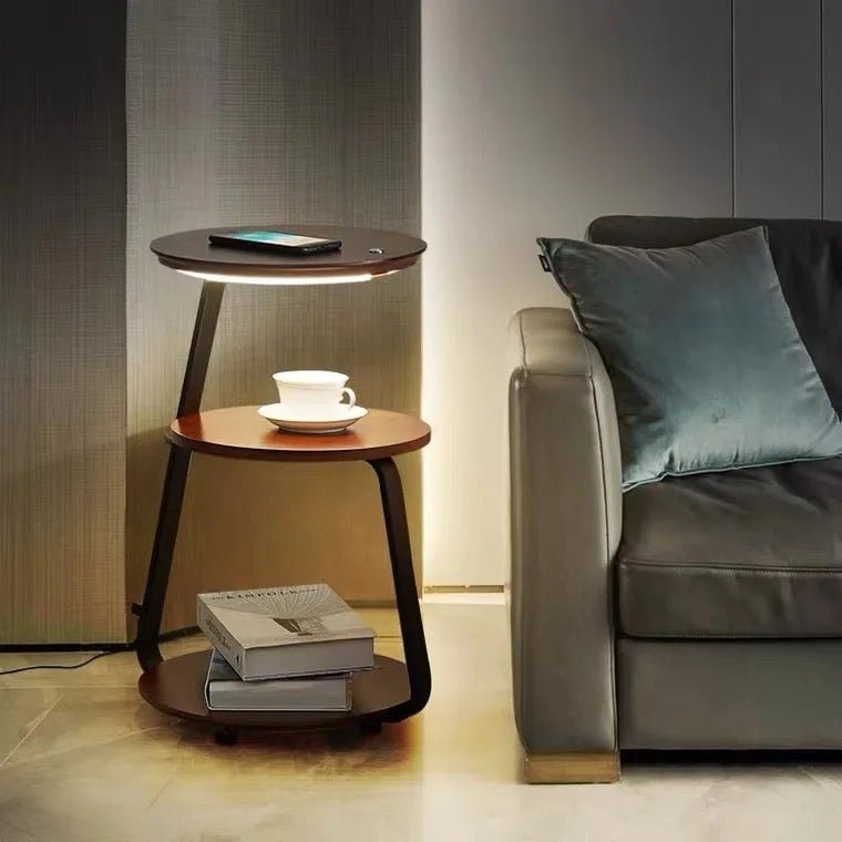 Side table with wireless charger - SHAGHAF HOME