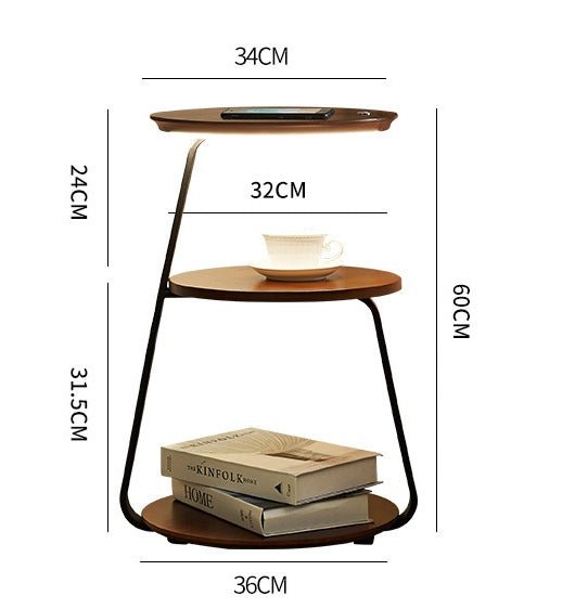 Side table with wireless charger - SHAGHAF HOME
