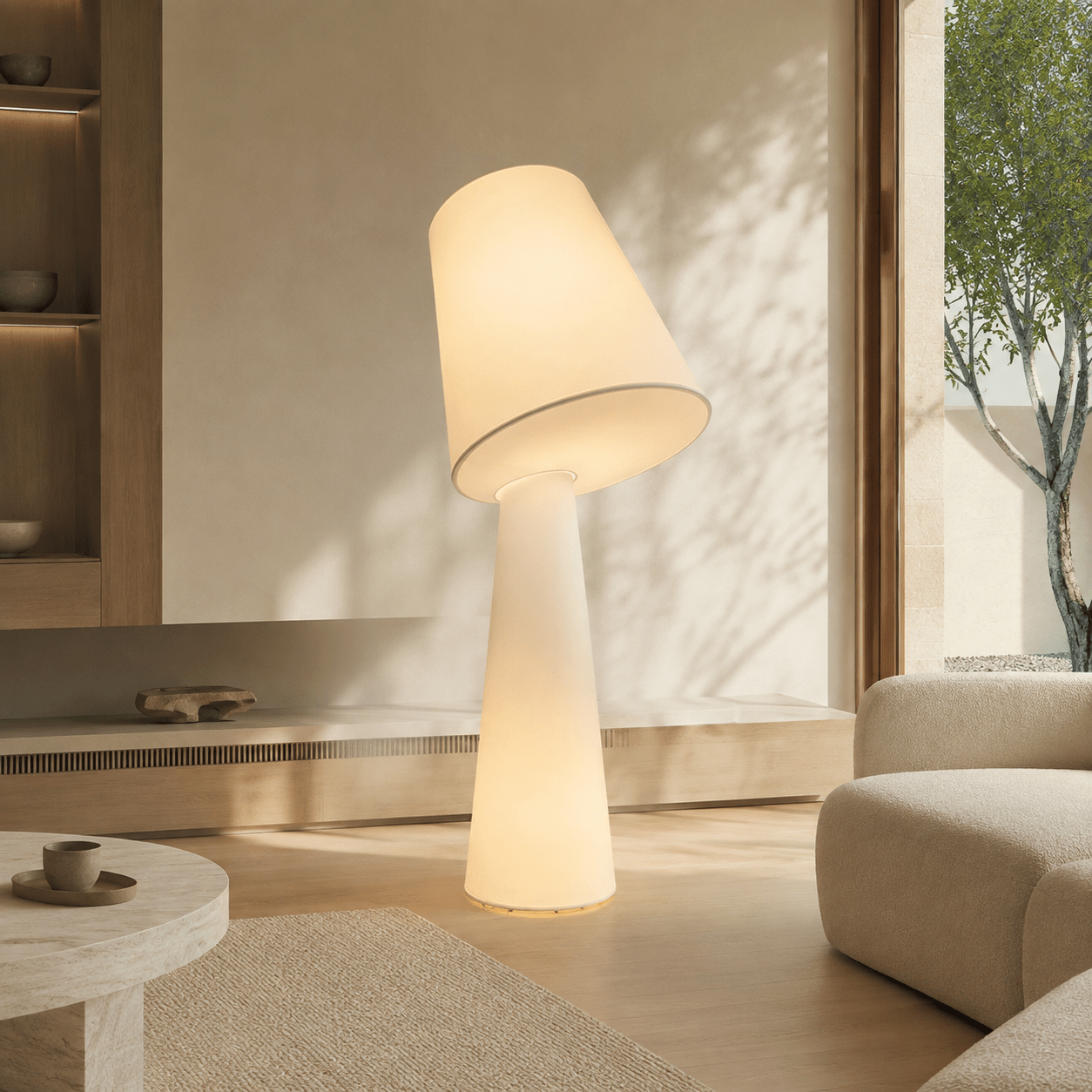 Solenne Sculptural Fabric Floor Lamp - SHAGHAF HOME