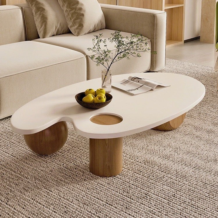 Solid Wood Oval Coffee Table - SHAGHAF HOME