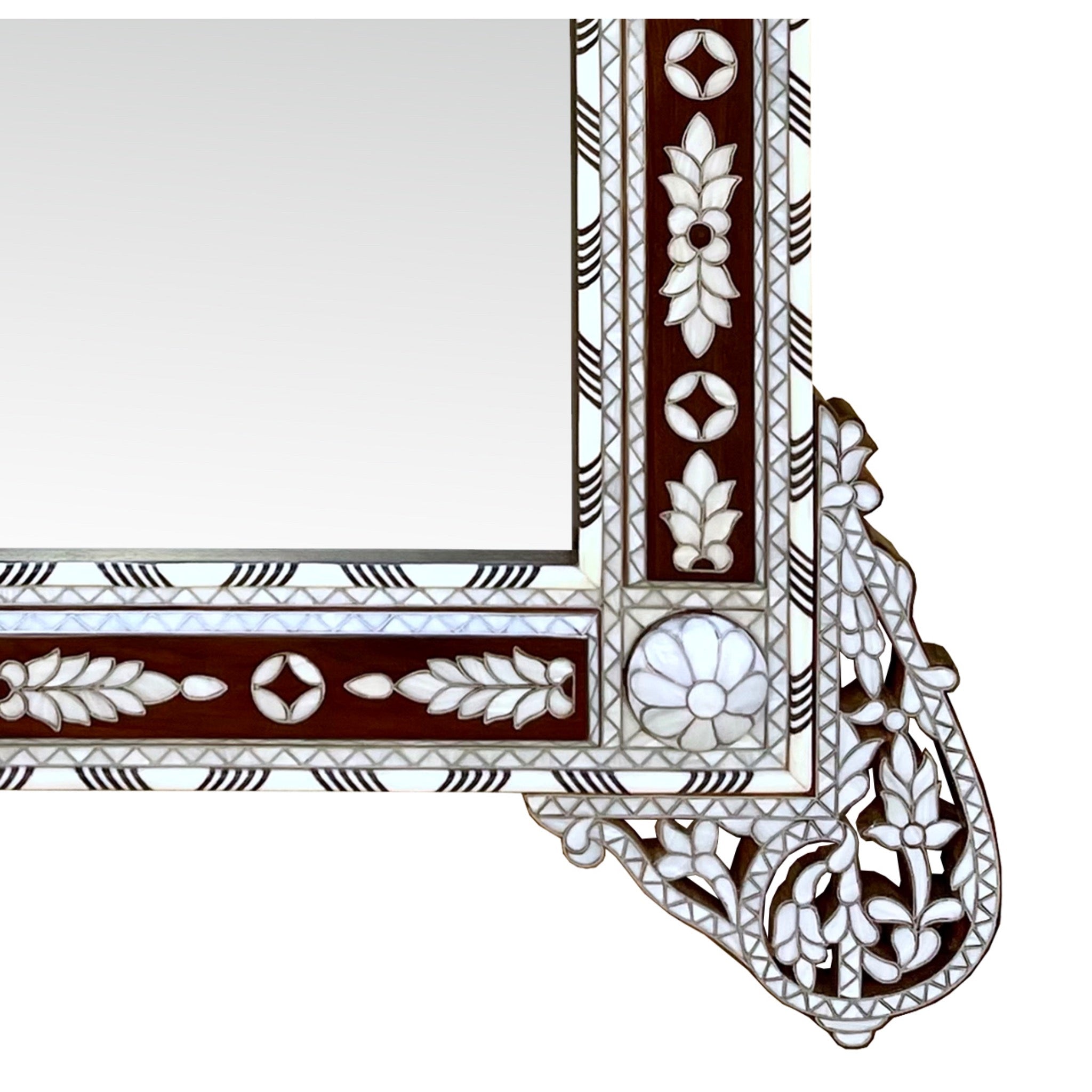 Traditional Damascus Mother of Pearl Mirror - Ornate Seven Dome Design - SHAGHAF HOME