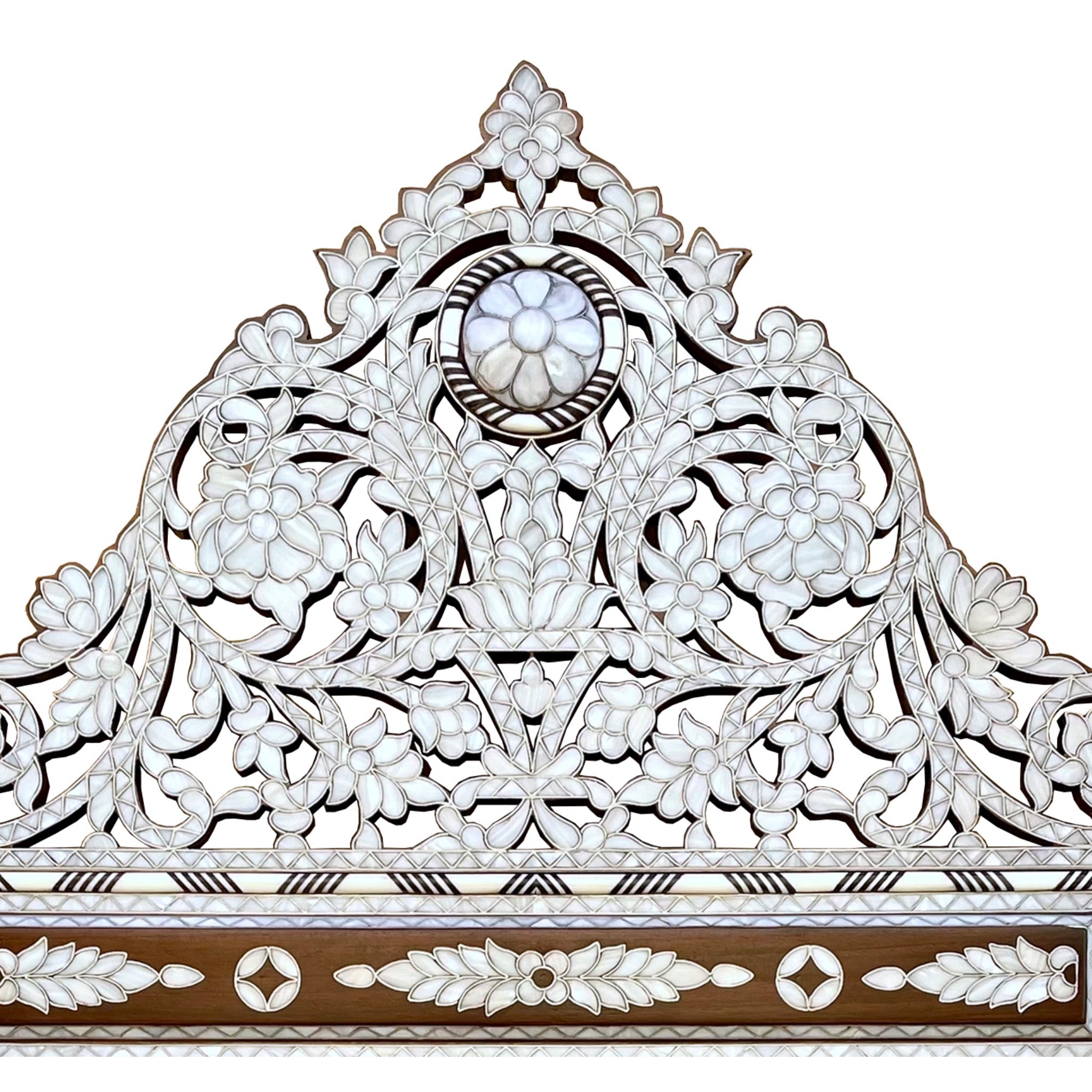 Traditional Damascus Mother of Pearl Mirror - Ornate Seven Dome Design - SHAGHAF HOME