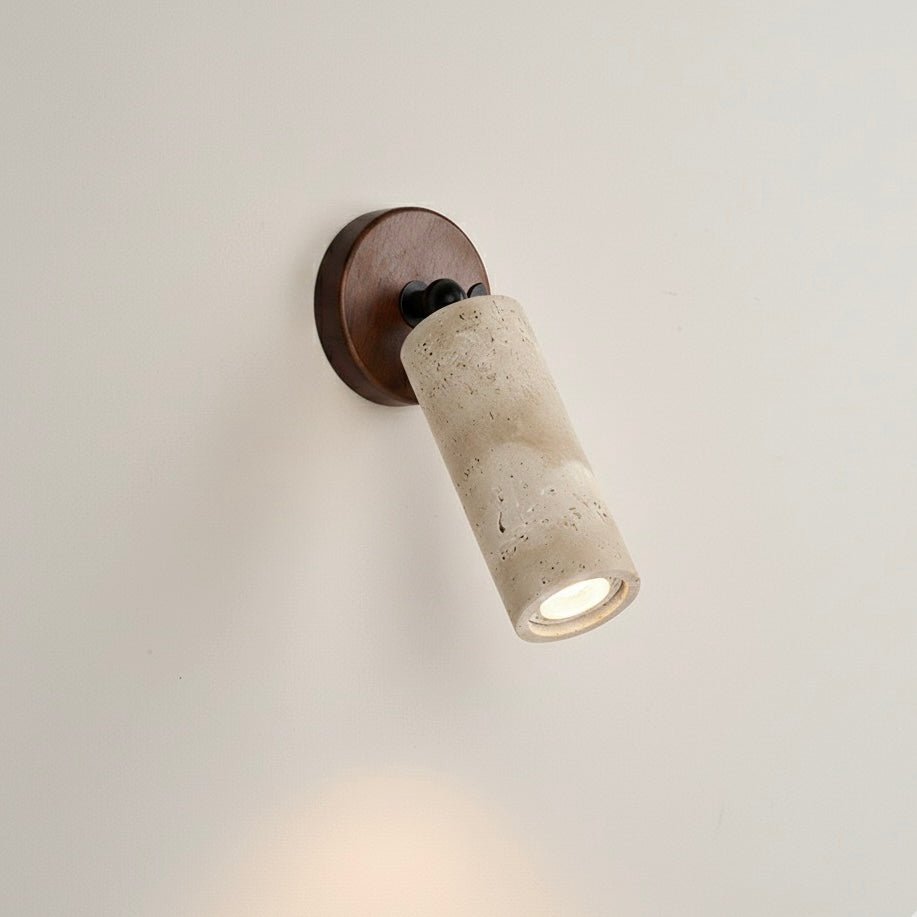 Travertine Cylinder Adjustable Wall Spotlight - SHAGHAF HOME