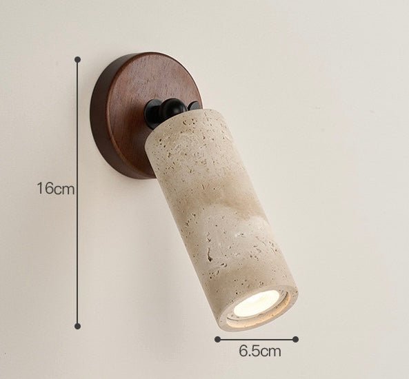 Travertine Cylinder Adjustable Wall Spotlight - SHAGHAF HOME