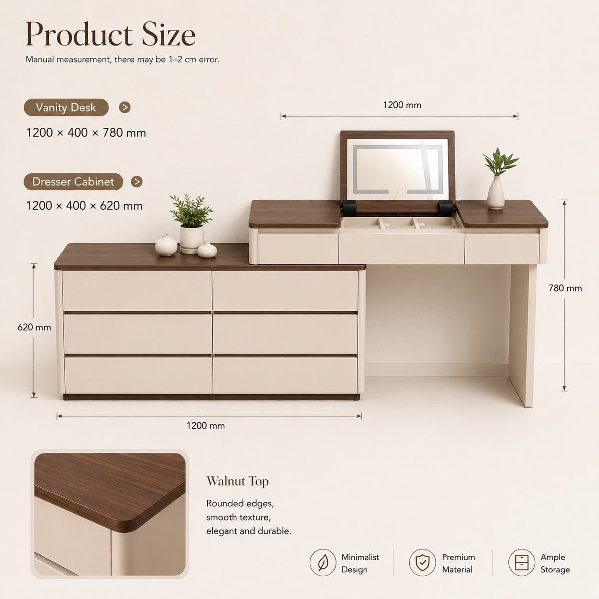 Velmora Makeup Vanity Dresser - SHAGHAF HOME