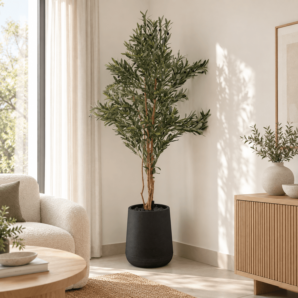 Viera Artificial Olive Tree with Planter – 240 cm - SHAGHAF HOME