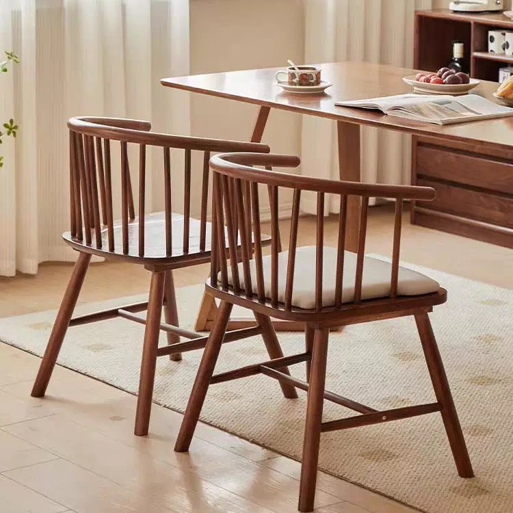 Vintage Curve Wooden Dining Chair – Natural Elegance & Comfort - SHAGHAF HOME