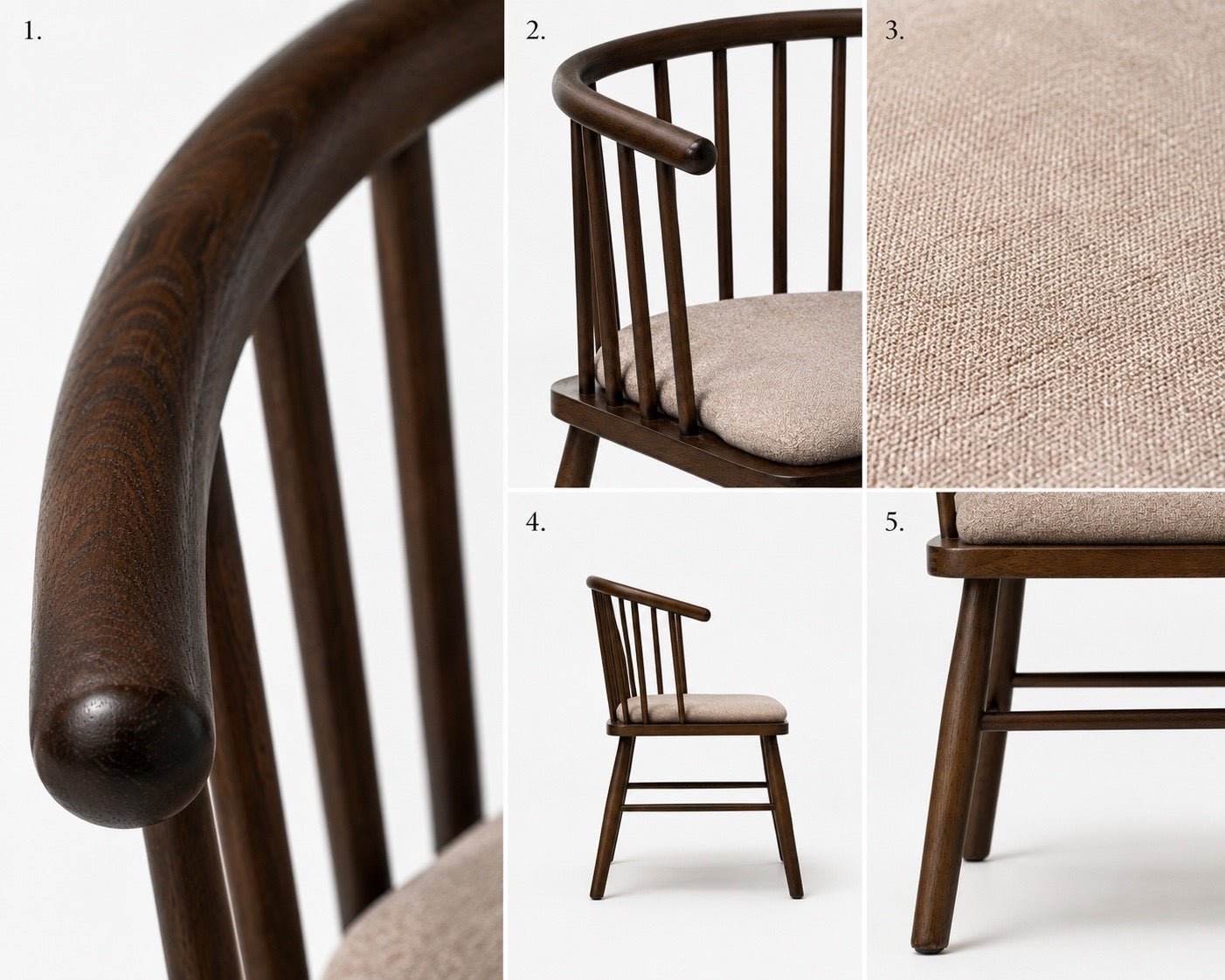Vintage Curve Wooden Dining Chair – Natural Elegance & Comfort - SHAGHAF HOME