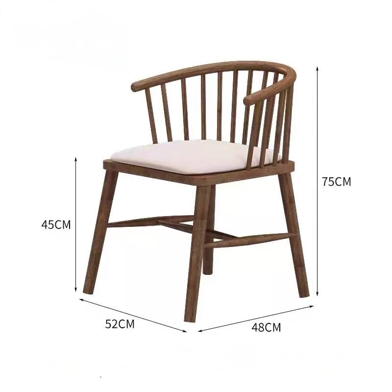 Vintage Curve Wooden Dining Chair – Natural Elegance & Comfort - SHAGHAF HOME