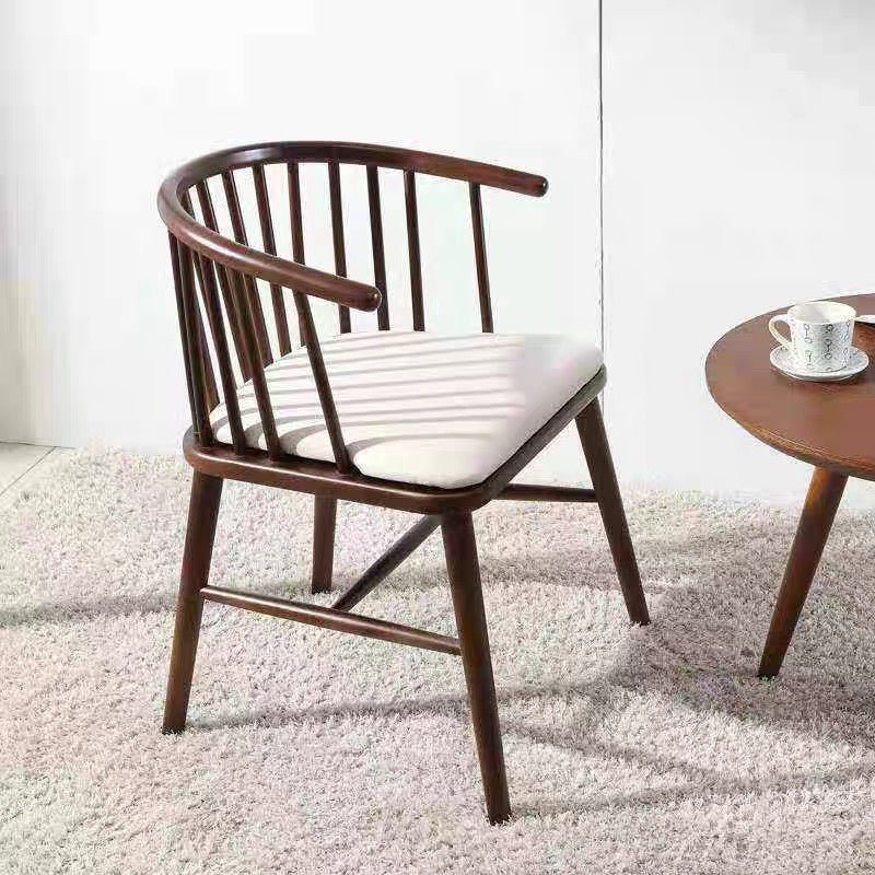 Vintage Curve Wooden Dining Chair – Natural Elegance & Comfort - SHAGHAF HOME