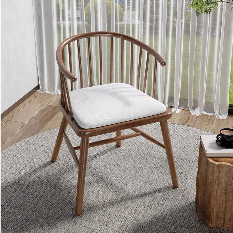 Vintage Curve Wooden Dining Chair – Natural Elegance & Comfort - SHAGHAF HOME