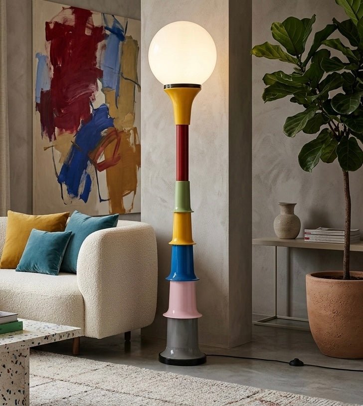 Viva Pop Modern Multicolor Floor Lamp – Globe Light Artistic Standing Lamp (130 cm) - SHAGHAF HOME