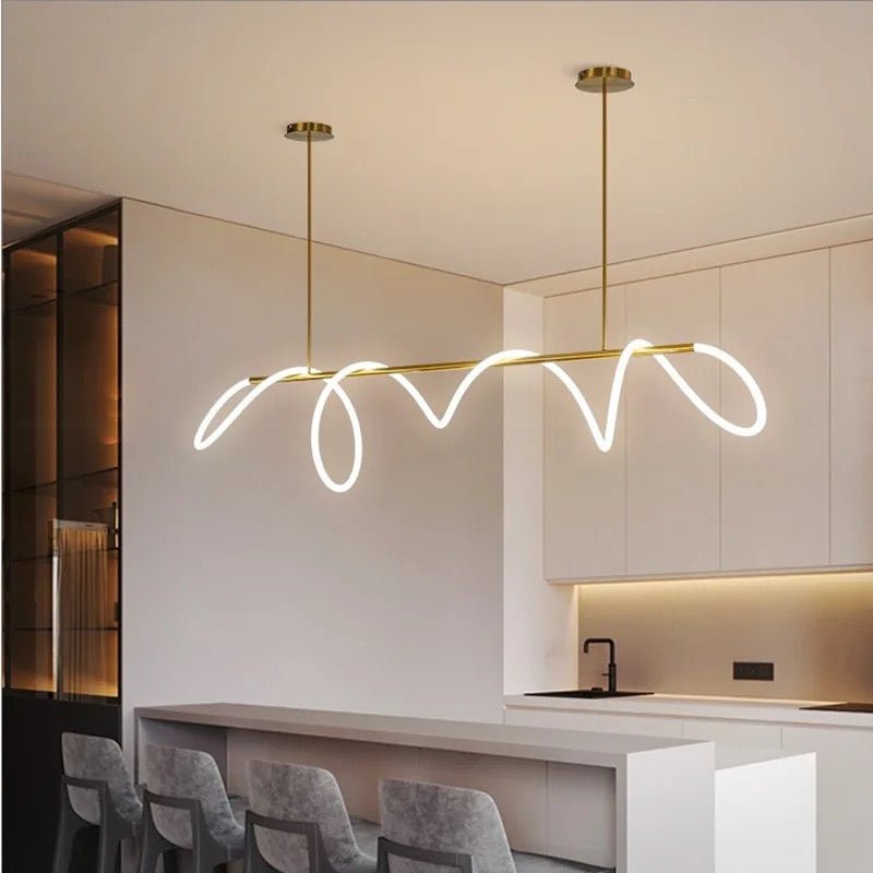 Wavy LED strips dining chandelier - SHAGHAF HOME