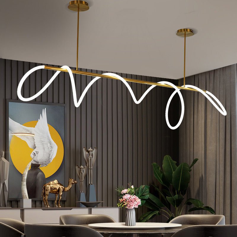 Wavy LED strips dining chandelier - SHAGHAF HOME