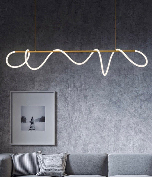 Wavy LED strips dining chandelier - SHAGHAF HOME
