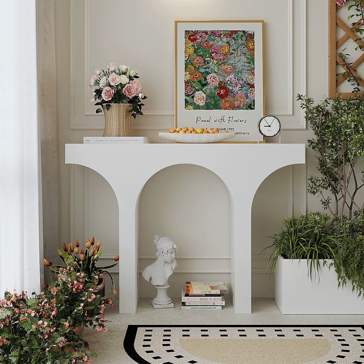 White Arched Console Table – Elegant Minimalist Design - SHAGHAF HOME