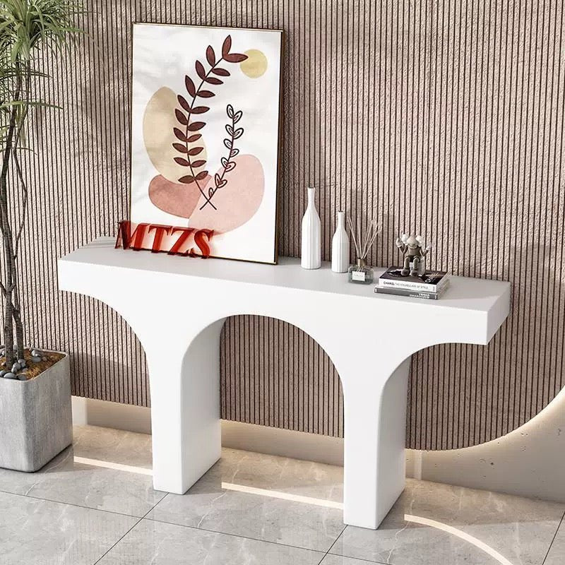 White Arched Console Table – Elegant Minimalist Design - SHAGHAF HOME