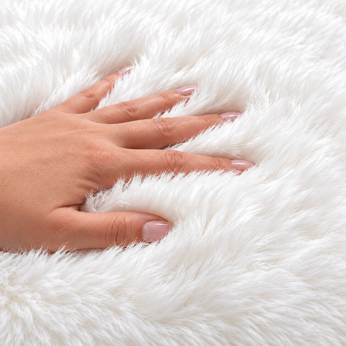 White Fluffy Round Rug 160 cm – Soft Shaggy Circle Carpet - SHAGHAF HOME