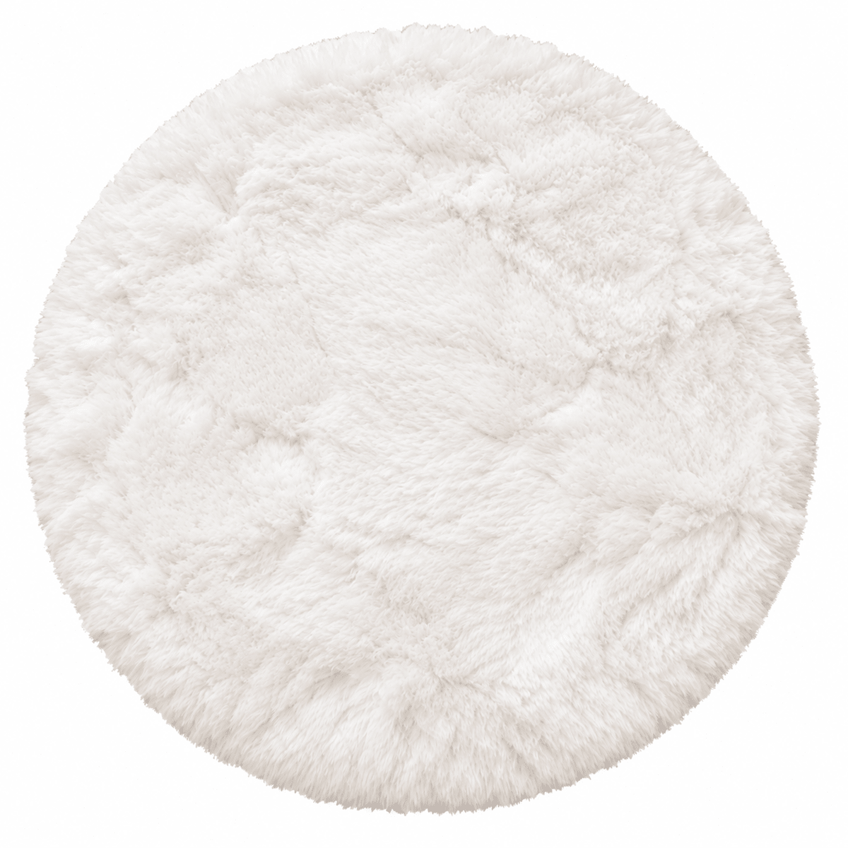White Fluffy Round Rug 160 cm – Soft Shaggy Circle Carpet - SHAGHAF HOME
