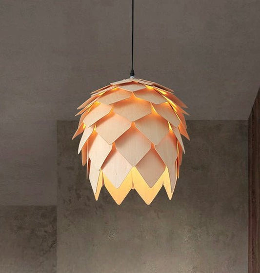 Wood pinecone pendant light - SHAGHAF HOME