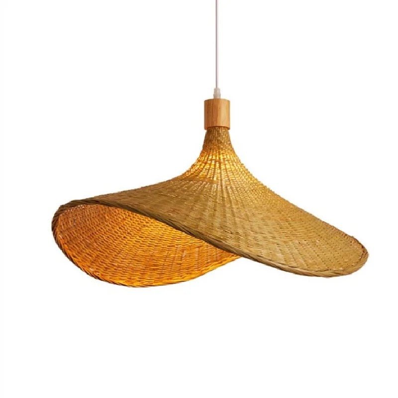 Woven Bamboo modern hat style pendant lamp - SHAGHAF HOME