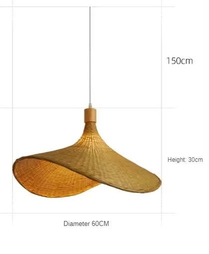 Woven Bamboo modern hat style pendant lamp - SHAGHAF HOME