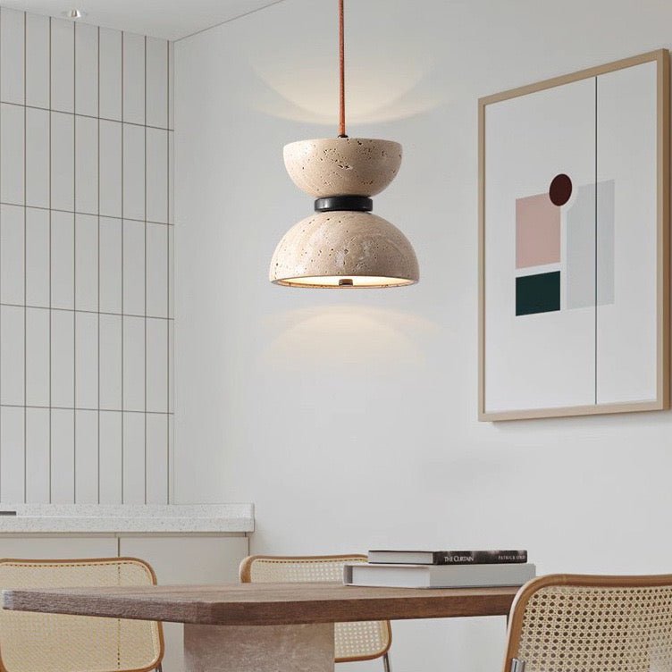 ZENSTONE™ Pendant Lamp Collection – Rice Cave Stone & Wood Designs (Styles A–E) - SHAGHAF HOME