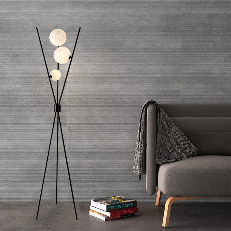 3 balls black floor lamp - SHAGHAF HOME