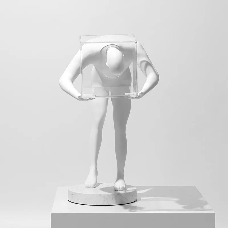 Abstract art human head box statue - SHAGHAF HOME