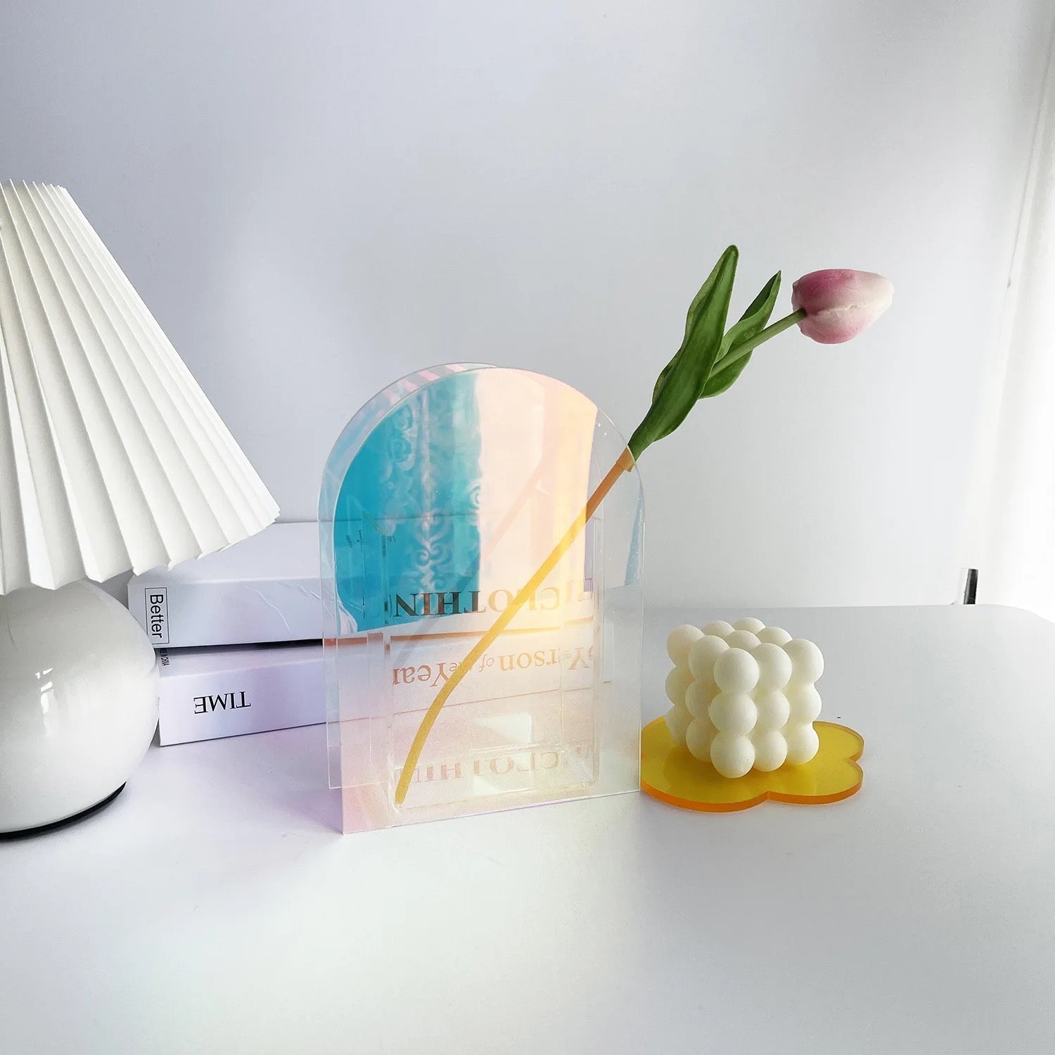 Acrylic rainbow decoration flowers Vases - SHAGHAF HOME