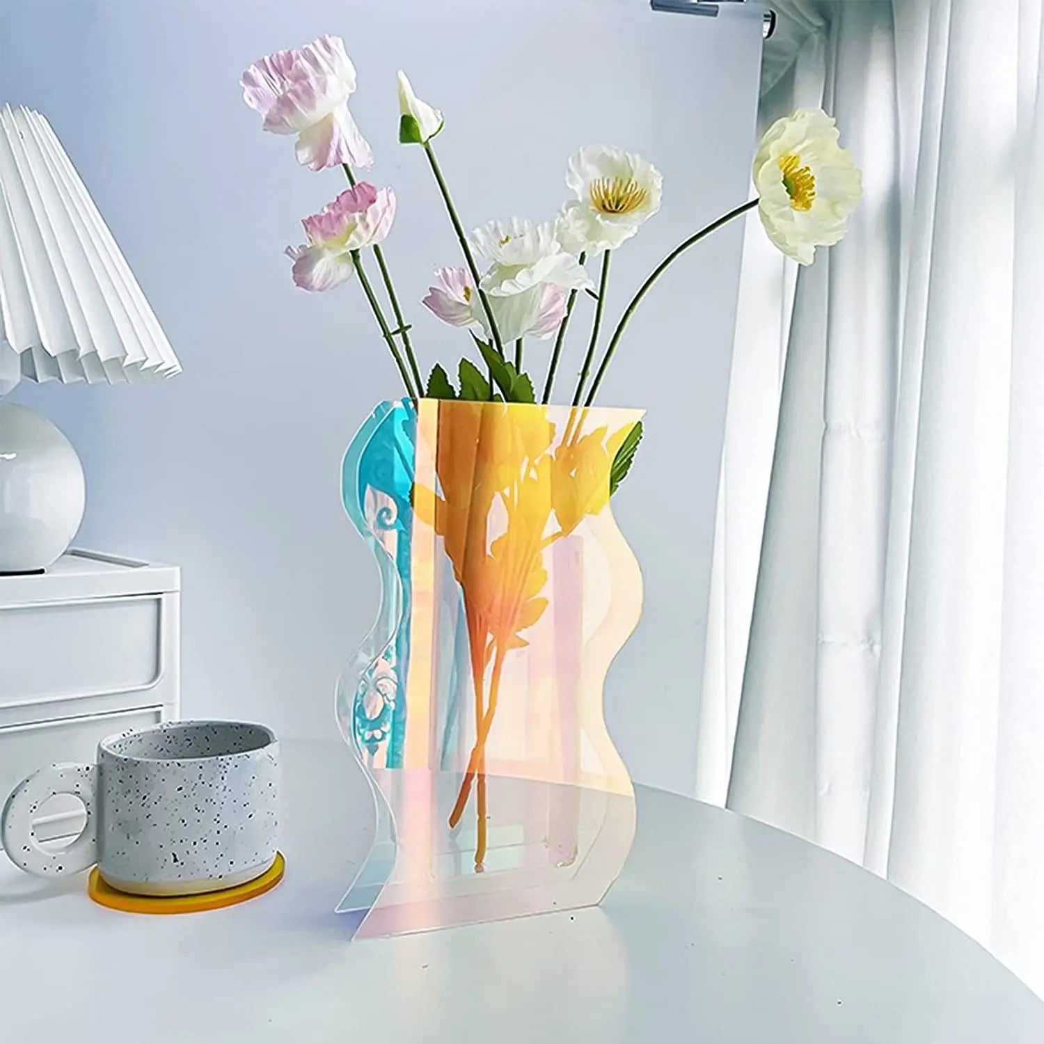 Acrylic rainbow decoration flowers Vases - SHAGHAF HOME