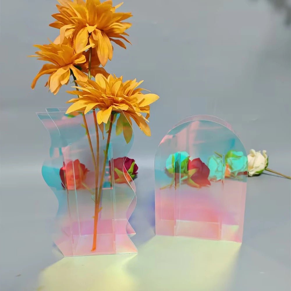 Acrylic rainbow decoration flowers Vases - SHAGHAF HOME